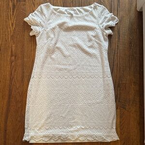 London Times Ivory Lace Mini Dress